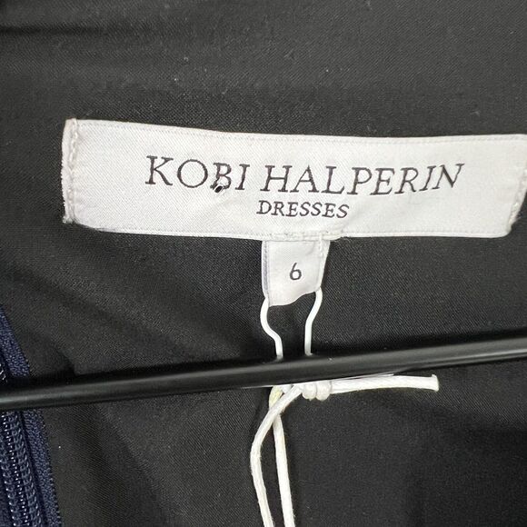 Kobi Halperin Womens Midnight Blue Crochet 3/4 Bell Sleeve Vanessa Dress 6 NWT‎ - Picture 4 of 6